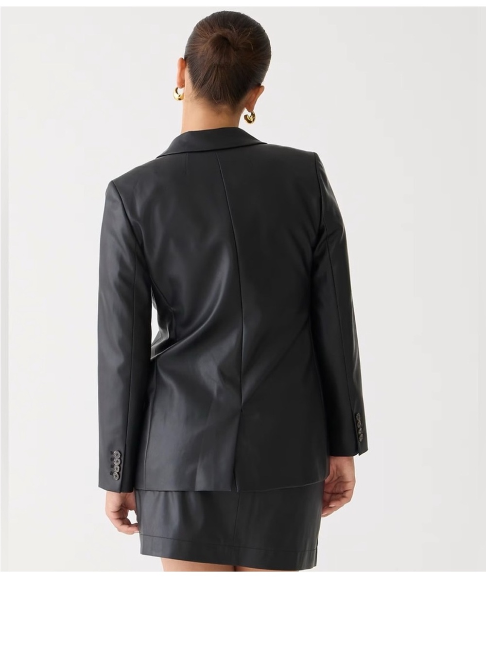 J Crew Black Leather Blazer